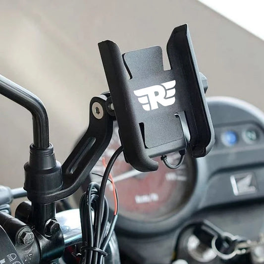 CNC Aluminum Motorcycle Phone Mount – Handlebar & Mirror, 360°
