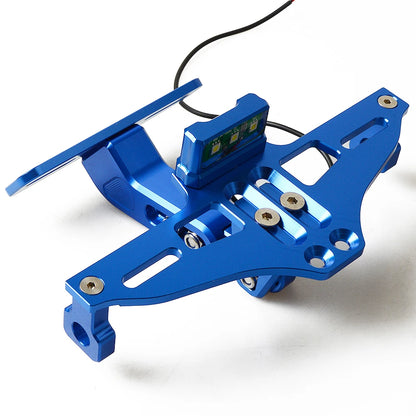 CNC Aluminum Motorcycle License Plate Frame with LED Light – Universal Fit