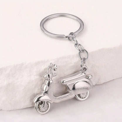 Mini Scooter Keychain – Vintage 3D Metal Moped Key Ring