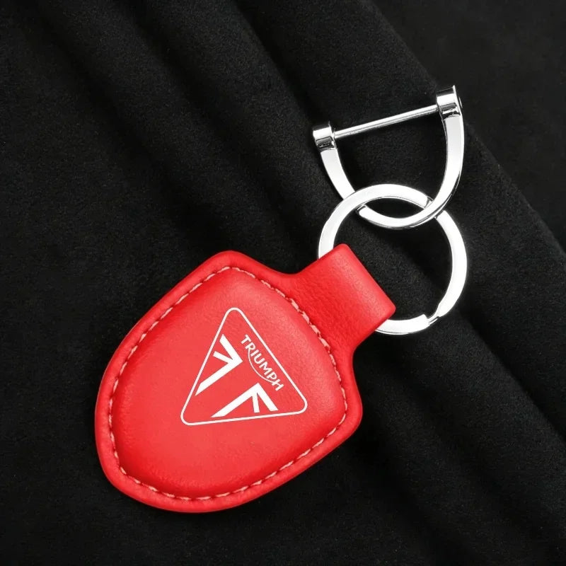 Leather Motorcycle Keychain Pendant – Decorative Rider Key Ring