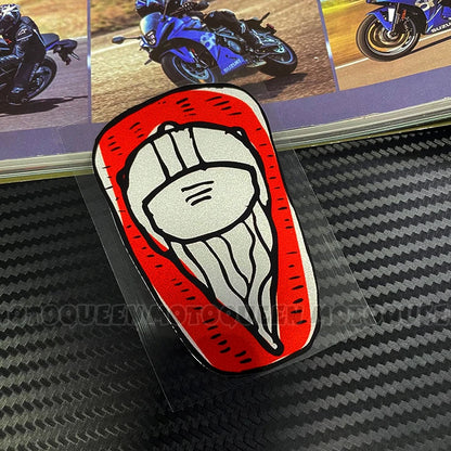 Cafe Racer Vintage Motorcycle Skull Sticker – Reflective PVC Decal for Helmet, Fuel Tank & Fender