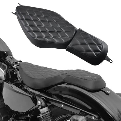 Two-Up Motorcycle Seat Set – Driver & Passenger Cushion Pillion Pad
