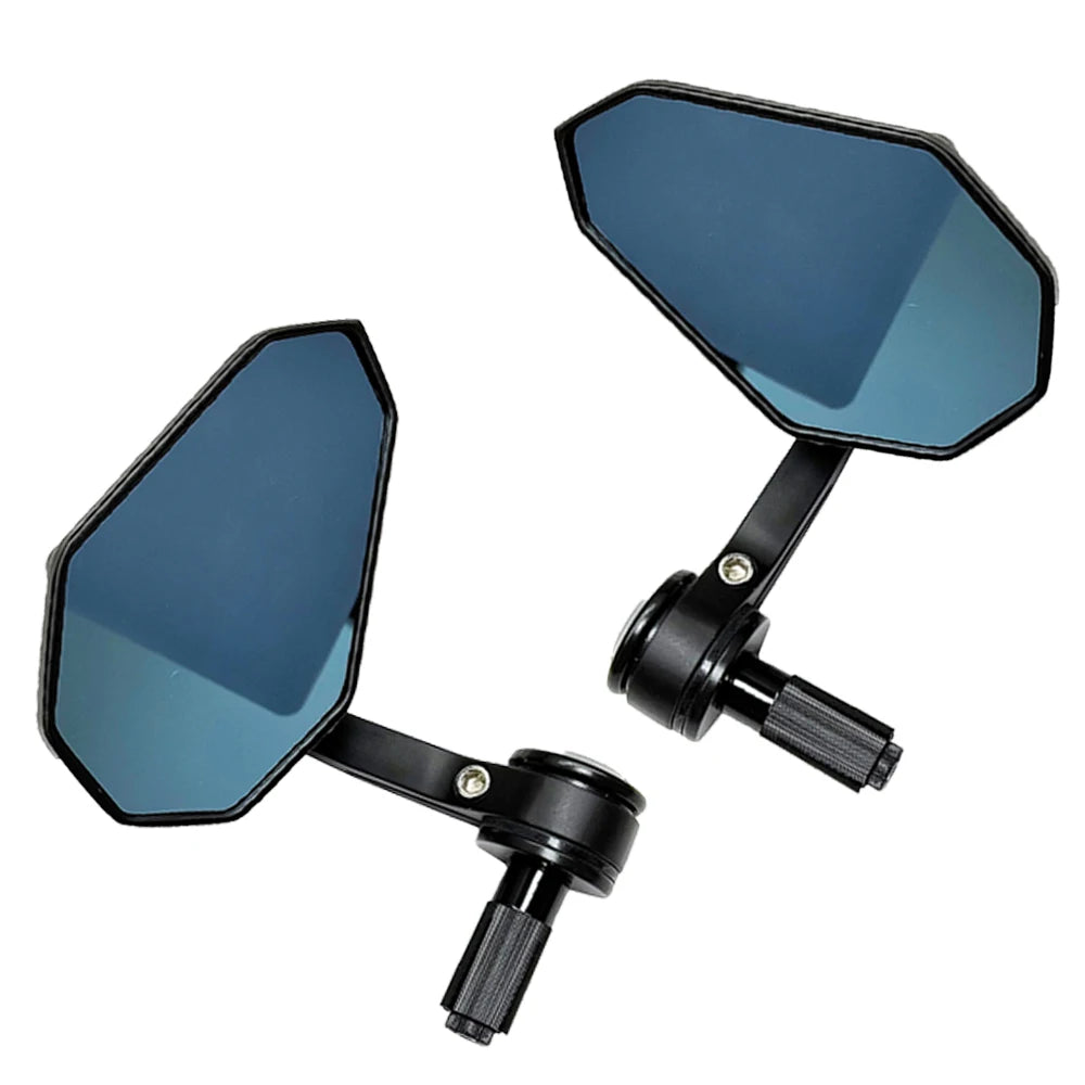 Motorcycle Handlebar End Rearview Mirrors — CNC Aluminum | 360° Adjustable | Anti-Glare | 7/8"