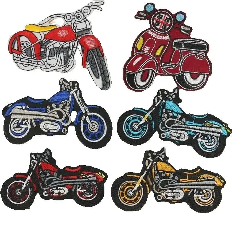 Motorcycle Punk Embroidered Patch – Cartoon Biker Clothing Accessory