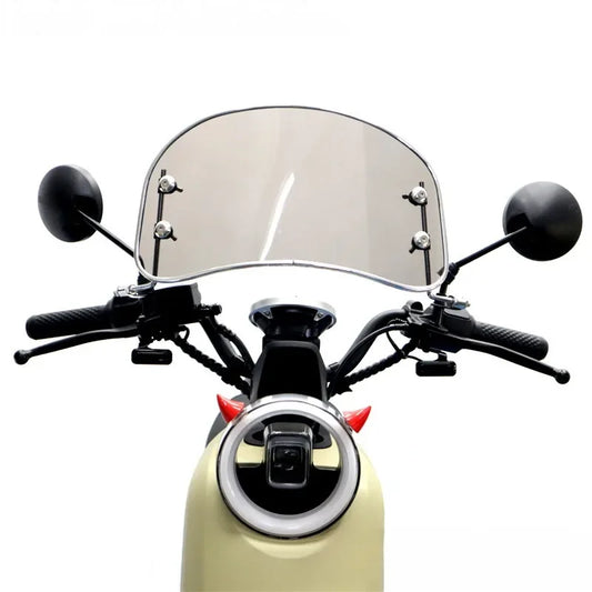 Universal Retro Motorcycle Windshield – ABS Wind Deflector for Scooter & E-Bike