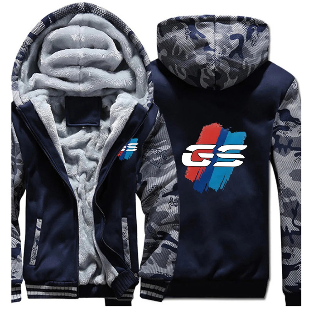 GS Adventure Fleece-Lined Zip Hoodie – Men's Patchwork Jacket