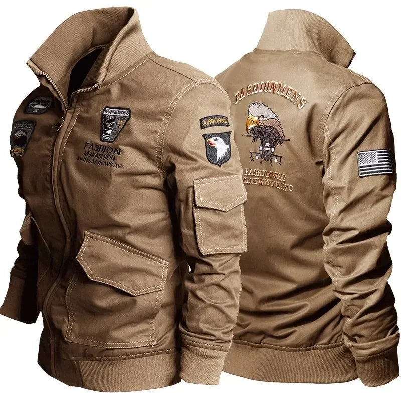 Tactical Military Bomber Jacket – Men's Multi-Pocket Cargo Coat
