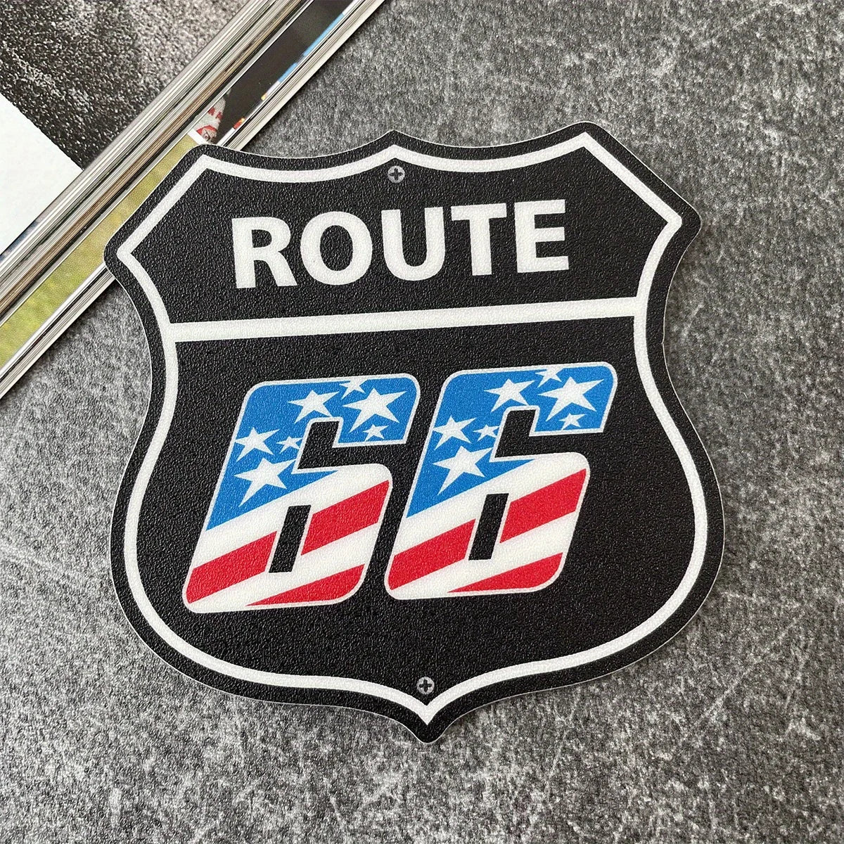 Route 66 Frosted Motorcycle Sticker – Waterproof UV-Resistant Decal