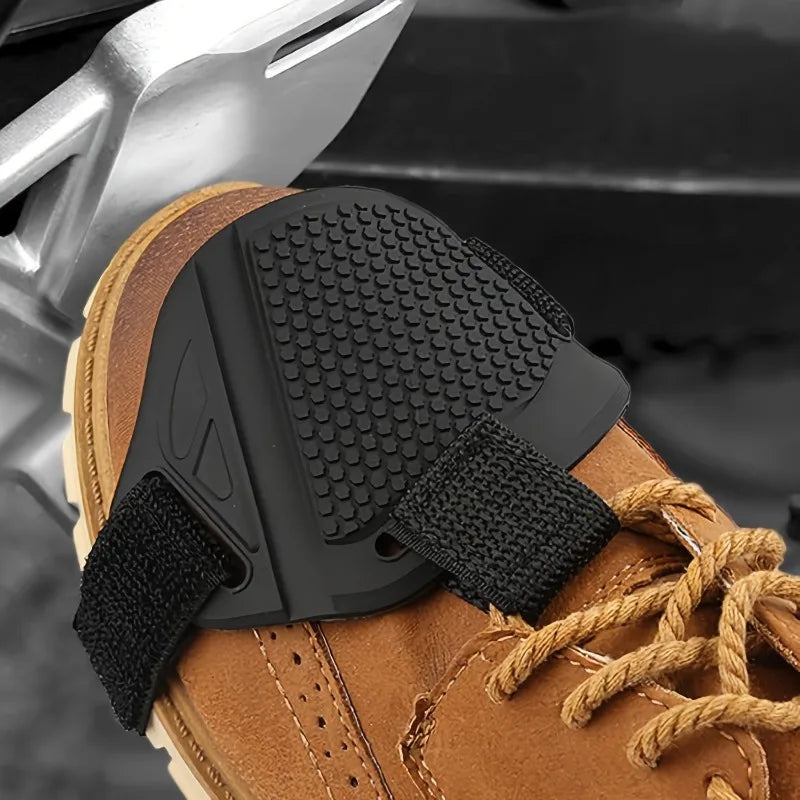 Rubber Gear Shift Pad – Anti-Slip Motorcycle Shoe Protector with Dual Velcro Straps