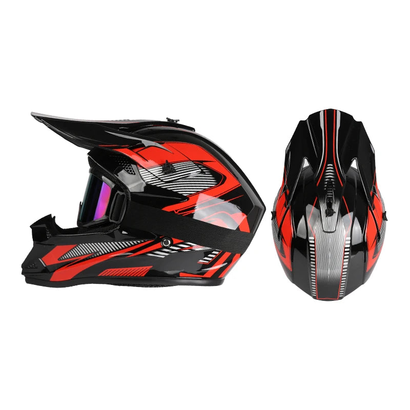 Off-Road Motorcycle Helmet with Goggles – Full Face Motocross