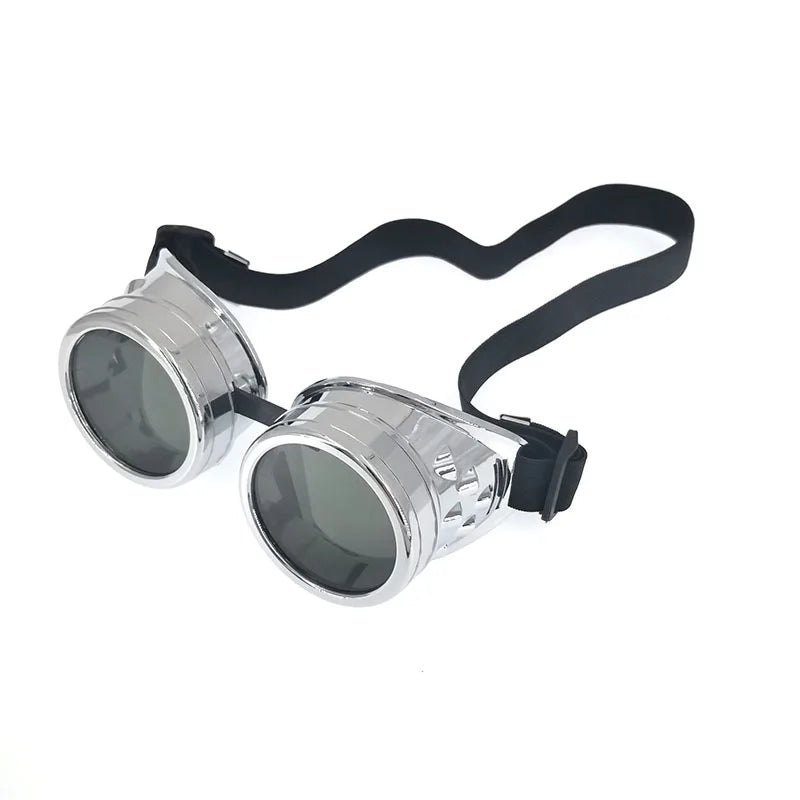 Steampunk Motorcycle Goggles — Heavy Metal Frame | Clear Lens | Gothic Style | 5 Finishes