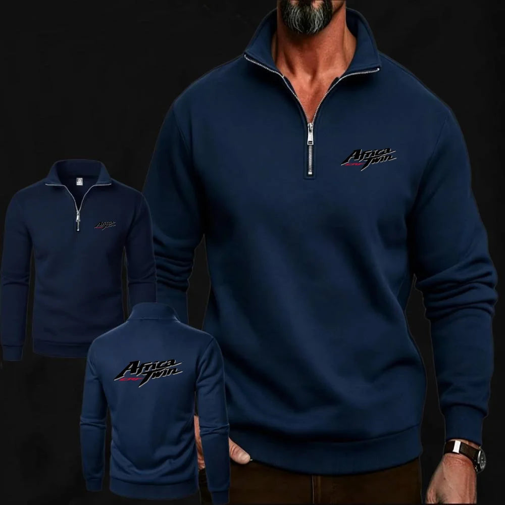 Men's Fleece Stand Collar Pullover Sweatshirt