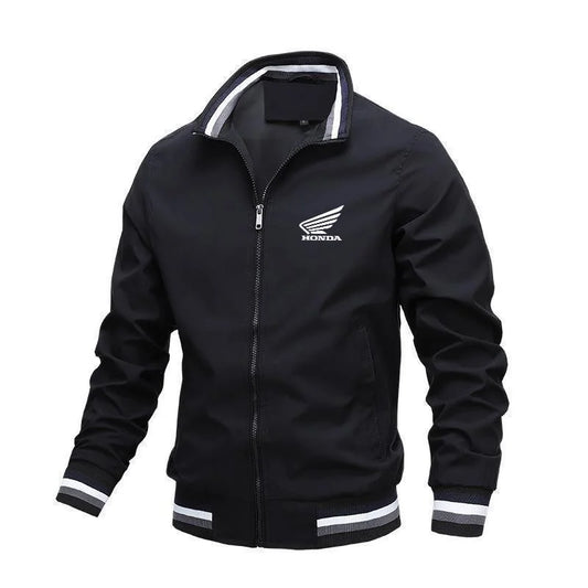Racing Wing Stand Collar Zip Jacket – Casual Sports Coat