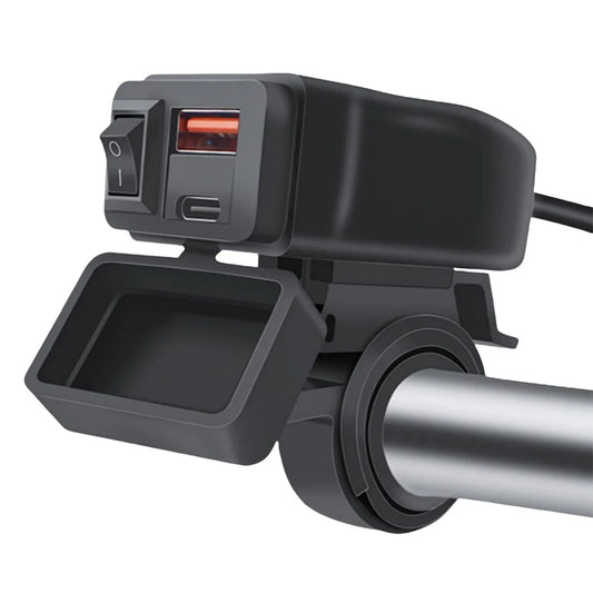 Motorcycle USB Fast Charger – Waterproof Type-C Port with ON/OFF Switch