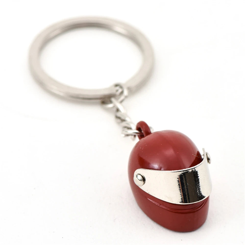 Mini Motorcycle Helmet Keychain – 3D Metal Moto Helmet Key Ring