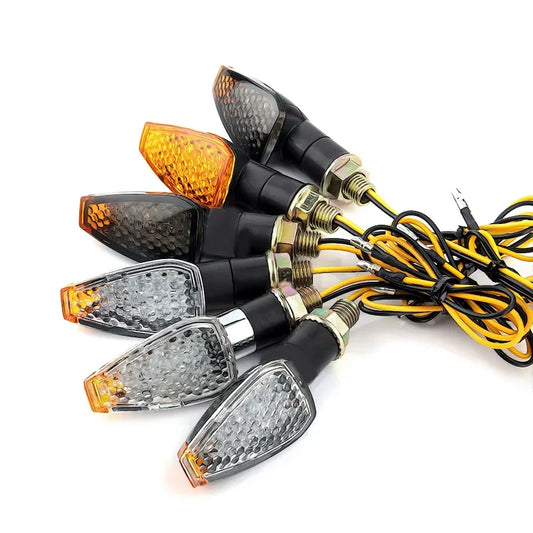 14 LED Amber Motorcycle Turn Signal – Universal 12V 10mm Blinker (2PCS)
