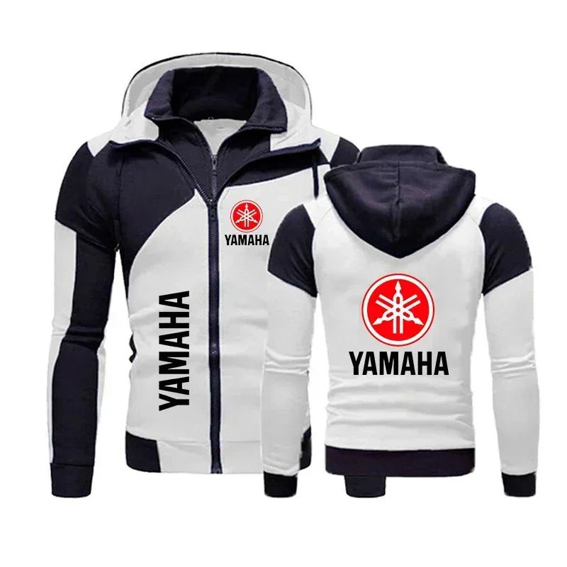 Motorcycle Racing Zip-Up Jacket | Men's Color-Block Moto Hoodie