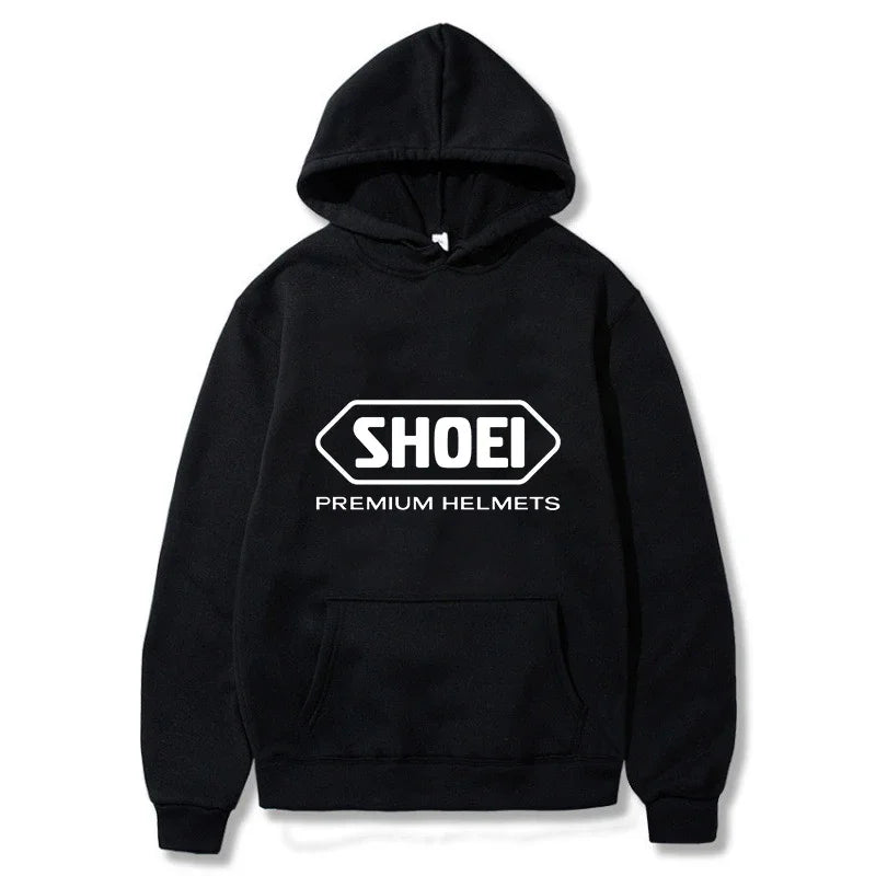 Helmet Print Motorcycle Hoodie – Long Sleeve Pullover for Riders