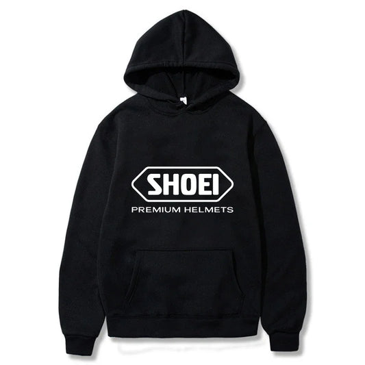 Helmet Print Motorcycle Hoodie – Long Sleeve Pullover for Riders