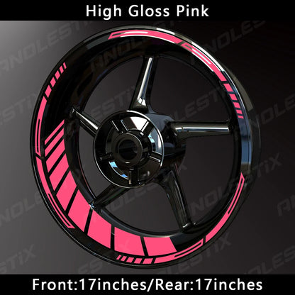 Reflective Motorcycle Wheel Rim Stickers – 17 Inch Hub Decals