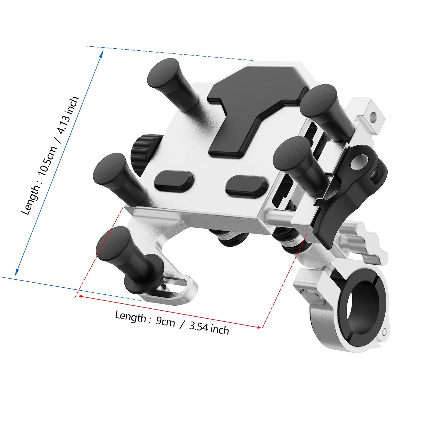 Aluminum Alloy Motorcycle Phone Holder – 360° Shock-Absorbing Navigation Bracket