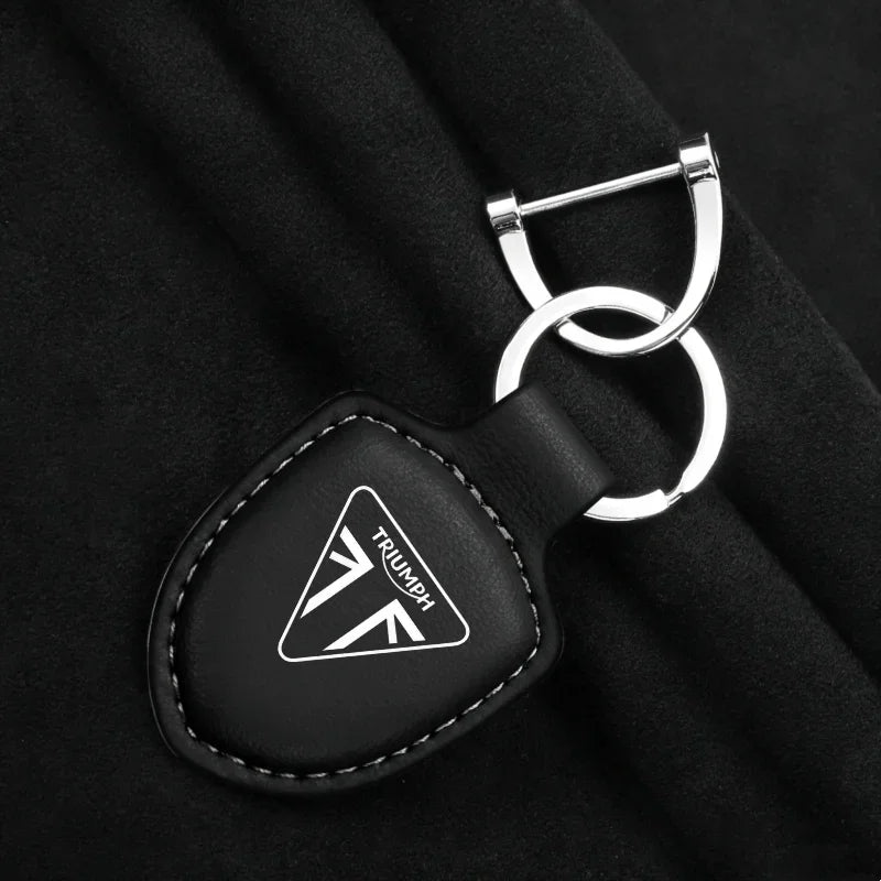 Leather Motorcycle Keychain Pendant – Decorative Rider Key Ring