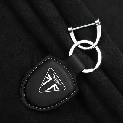 Leather Motorcycle Keychain Pendant – Decorative Rider Key Ring