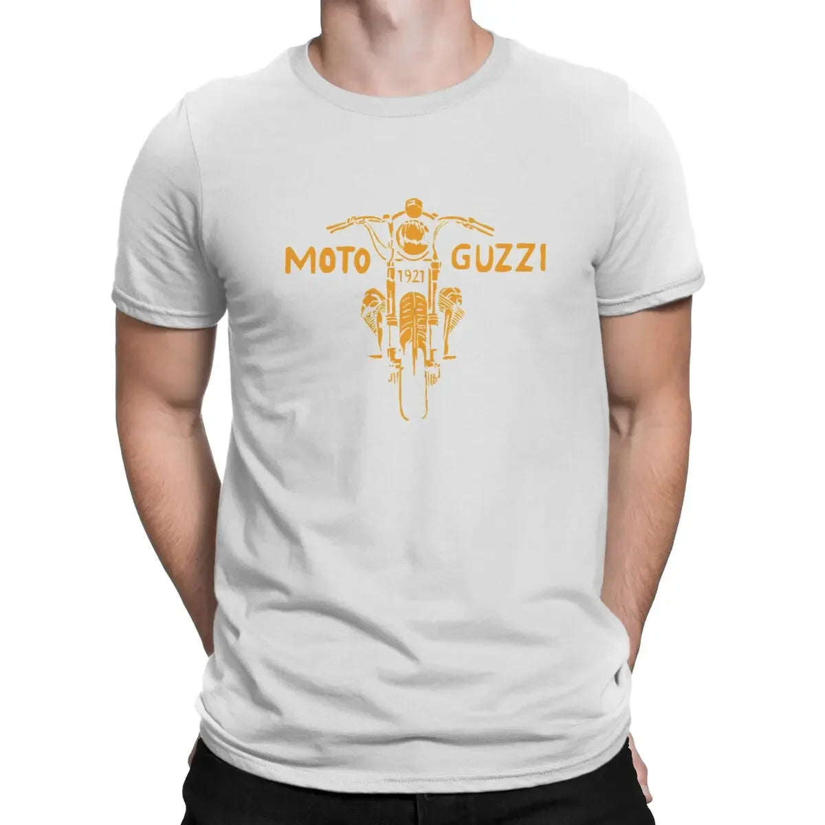 Washed Motorcycle Graphic T-Shirt – Cotton Short Sleeve Casual Tee