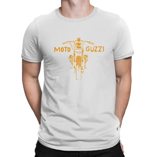 Washed Motorcycle Graphic T-Shirt – Cotton Short Sleeve Casual Tee