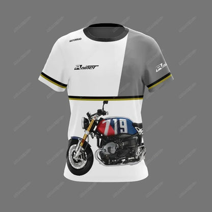 Men’s Retro Cafe Racer Motorcycle T-Shirt – Quick-Dry Riding Jersey