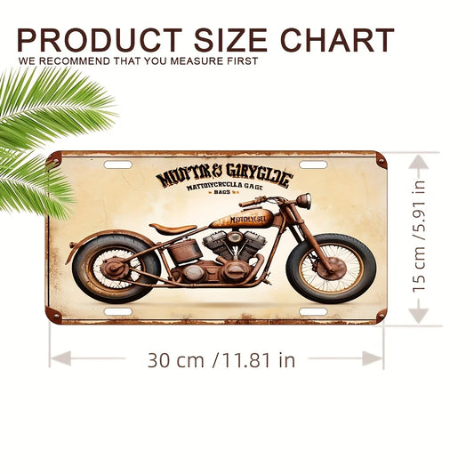 Vintage Motorcycle Garage Metal Sign – Retro Bobber Wall Plaque 15×30cm
