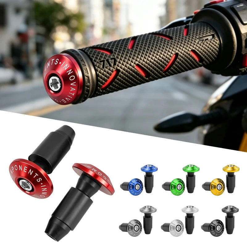CNC Aluminum Handlebar End Plugs – Slim Profile 8 Colors Universal