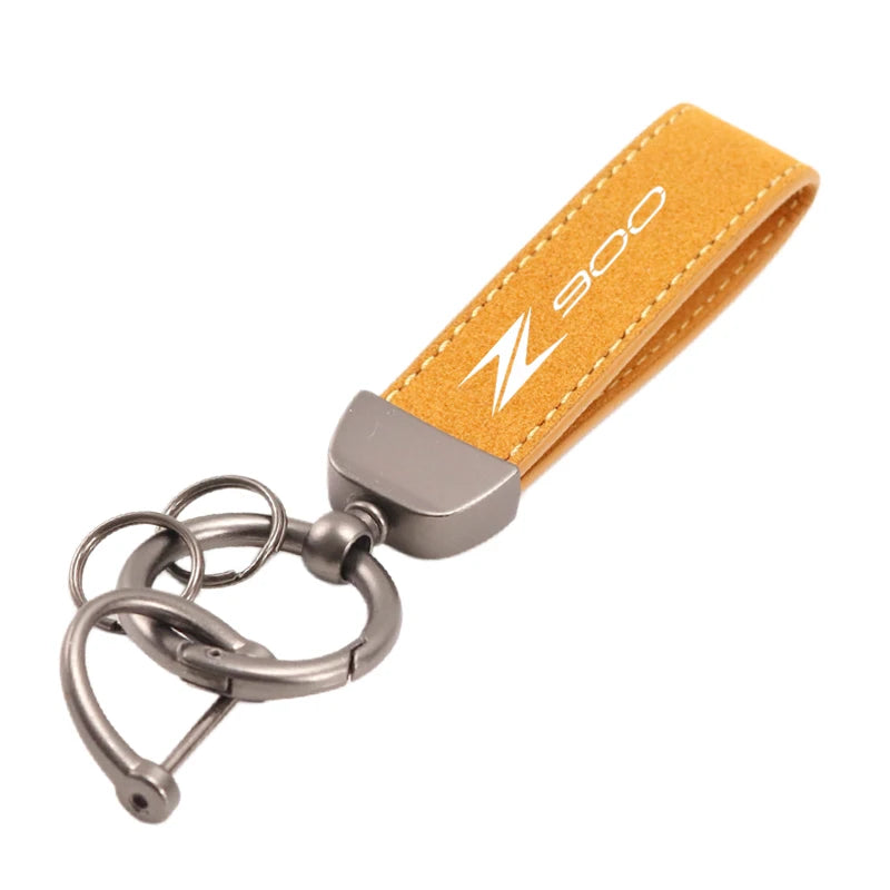 High-Grade Leather Motorcycle Keychain Holder & Keyring