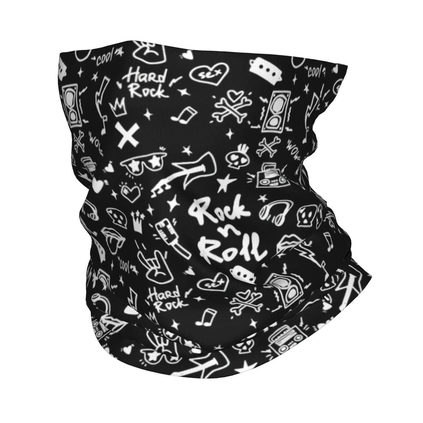 Rock & Skull Graphic Tube Bandana Neck Gaiter – Unisex Face Cover & Balaclava | 24 Designs