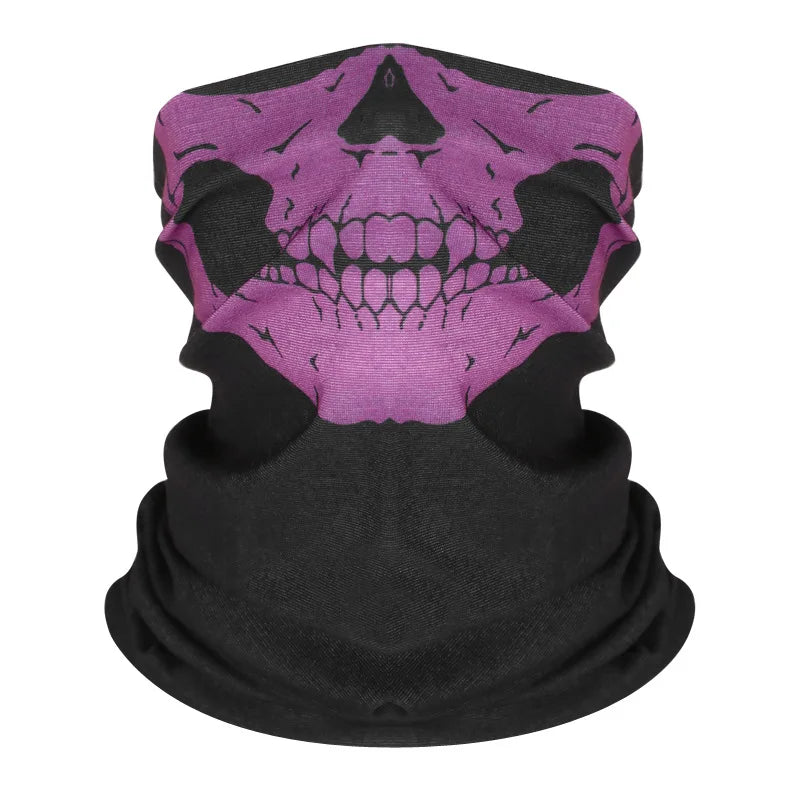 Skull Face Bandana Neck Gaiter – Breathable Outdoor Headwear for Cycling & Moto