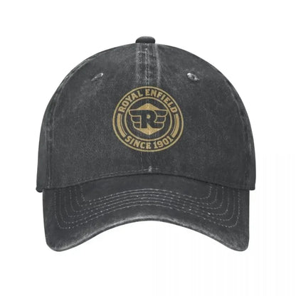 Vintage Motorcycle Heritage Badge Baseball Cap – Distressed Washed Unisex Hat