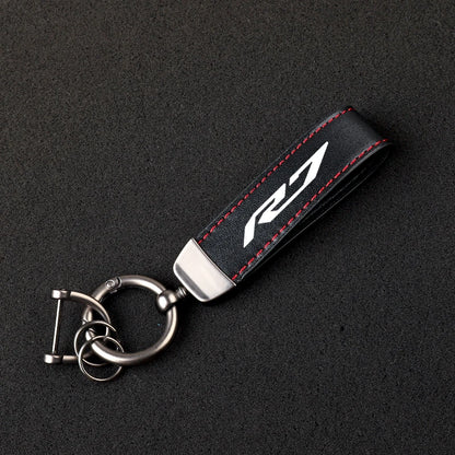 Carbon Fiber Motorcycle Keychain – Split Ring Pendant, 5 Colors