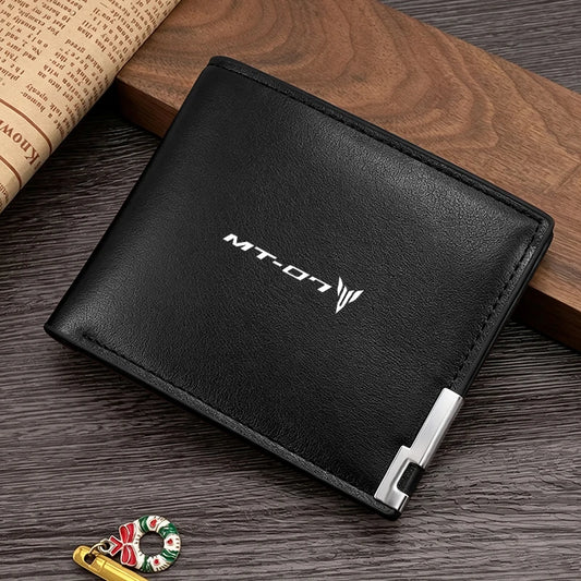 Motorsport Naked Bike PU Leather Bifold Wallet – Card Holder with Money Clip