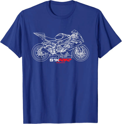 バイク ストリートウェア Tシャツ 綿100% クルーネック 半袖 – メンズ