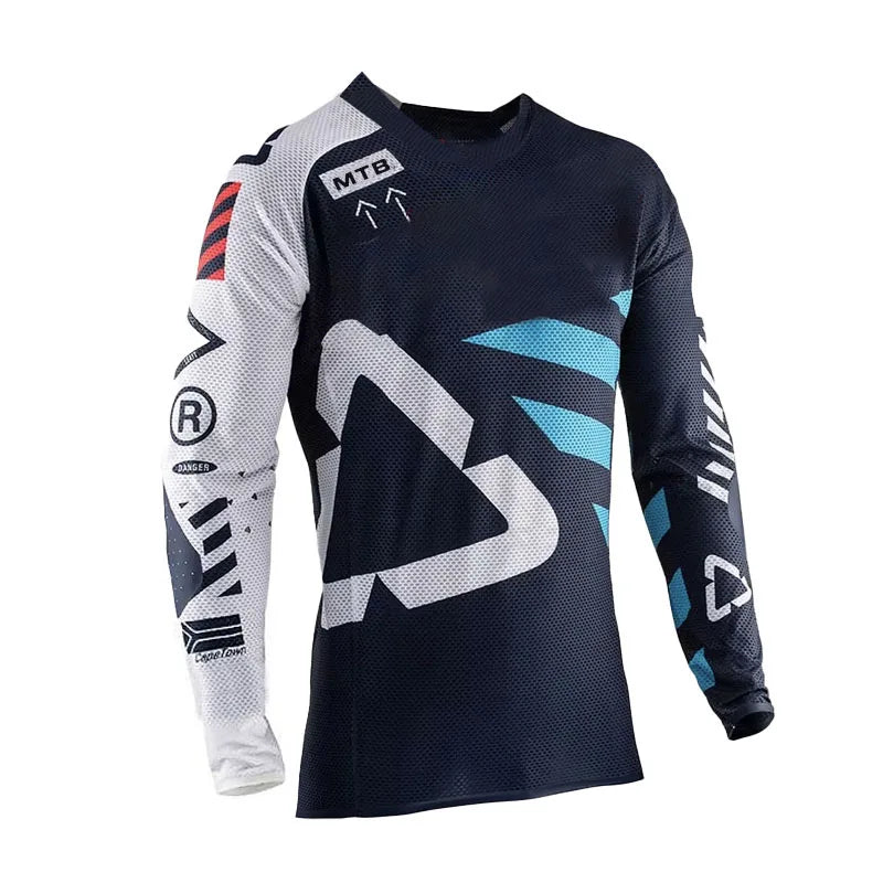 Maglia da motocross traspirante ad asciugatura rapida, maniche lunghe, unisex, da fuoristrada MX e ciclismo da gara