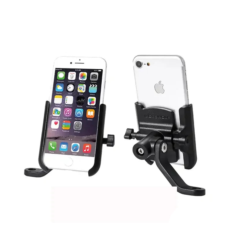 Universal Aluminum Alloy Motorcycle Phone Holder – Handlebar & Mirror Mount