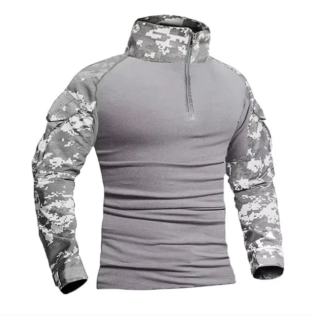 Men's Tactical Long Sleeve Hiking Shirt – Breathable Outdoor Camouflage Top