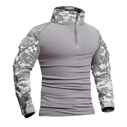 Men's Tactical Long Sleeve Hiking Shirt – Breathable Outdoor Camouflage Top
