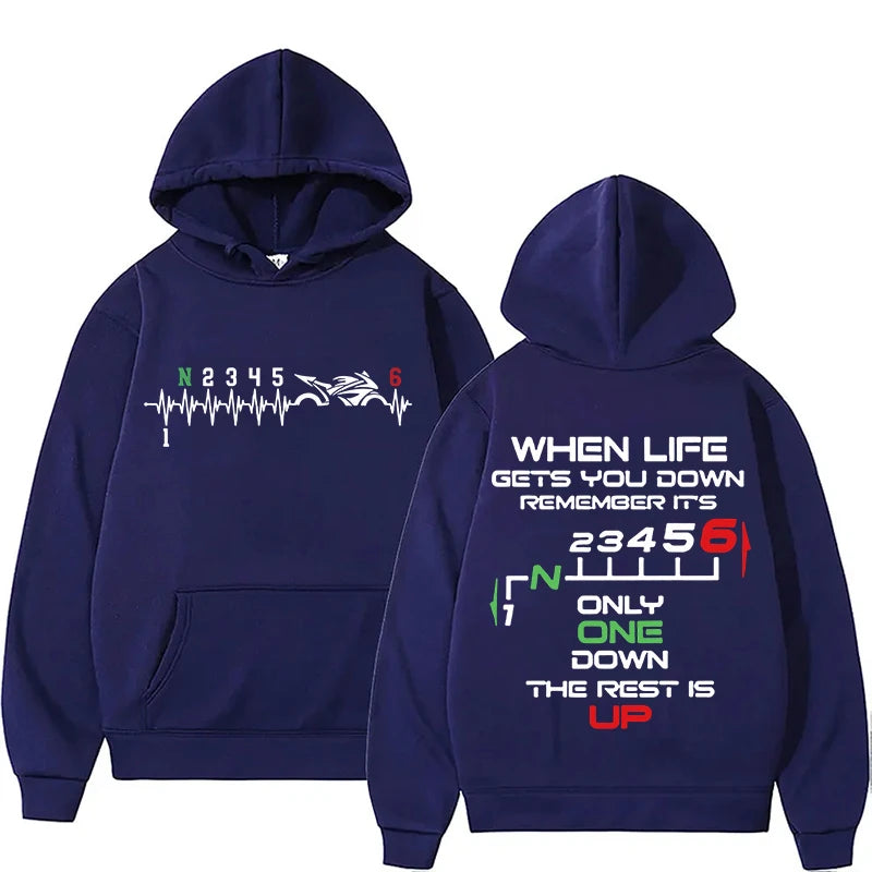 Motorcycle Gear Shift Heartbeat Hoodie – Rider Pullover