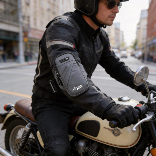 Motorcycle Phone Arm Bag – Waterproof & Breathable | Grey & Black