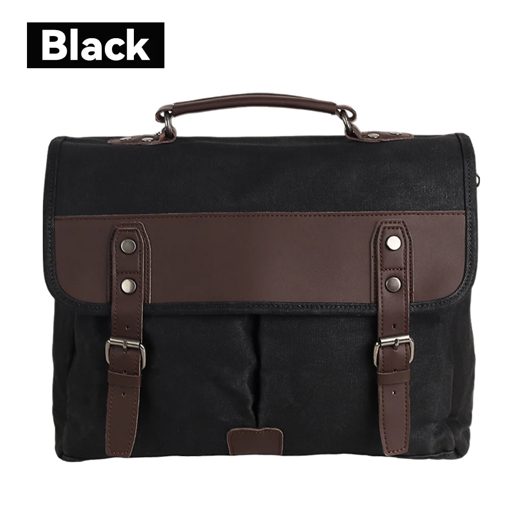 Vintage Motorcycle Side Bag – Waterproof Retro Canvas Leather Saddlebag