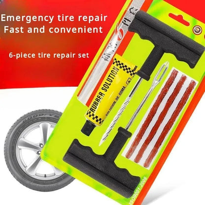 Kit de réparation de pneus tubeless pour moto – Jeu de 6 mèches anti-crevaison