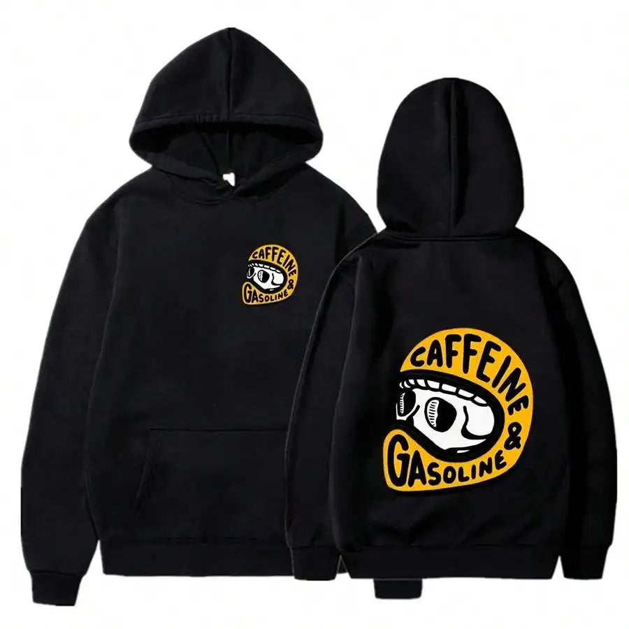 Gothic Skull Motorcycle Hoodie – Thick Pullover for Autumn & Winter