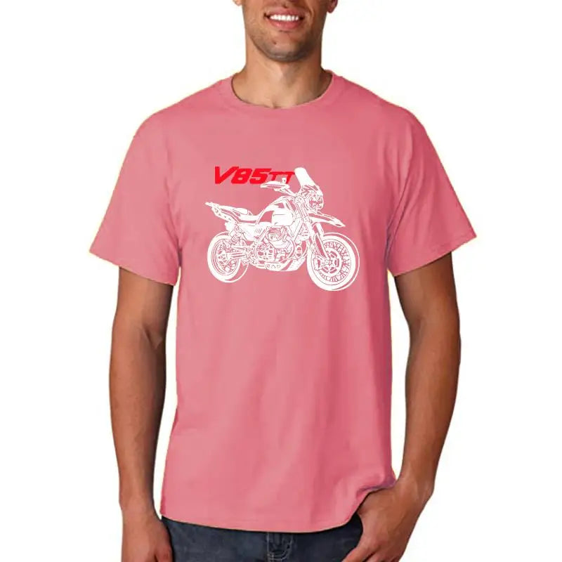 Men's Cotton Motorcycle T-Shirt — Graphic Biker Tee