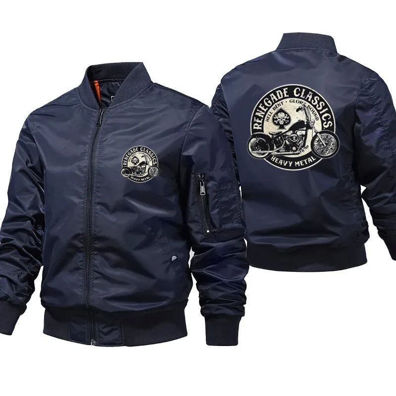 Renegade Classics Heavy Metal Bomber Jacket – Men's MA-1 Windbreaker
